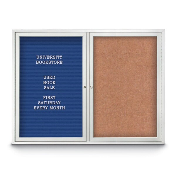 United Visual Products Corkboard, 36"x36", Pearl/Satin UV403PLUS-SATIN-PEARL - main